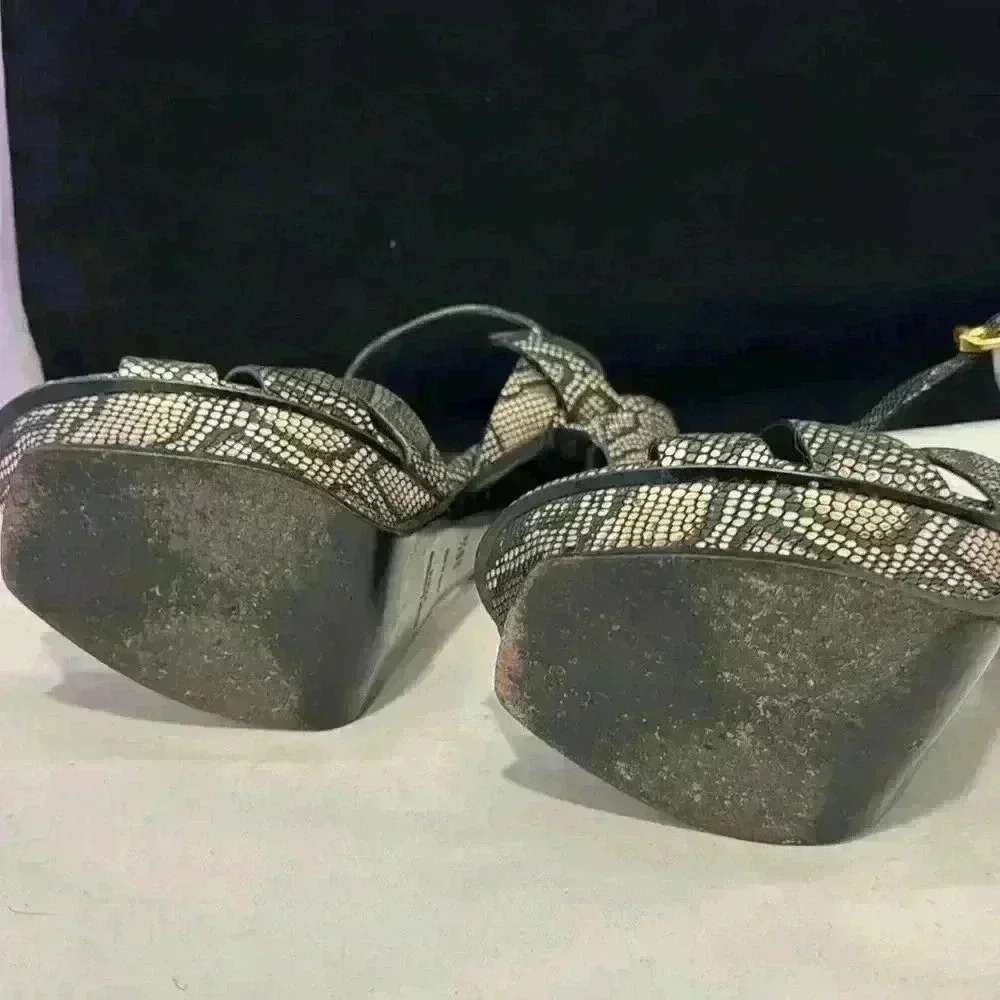 Yves Saint Laurent Tribute Python Print Platforms Size 38.5